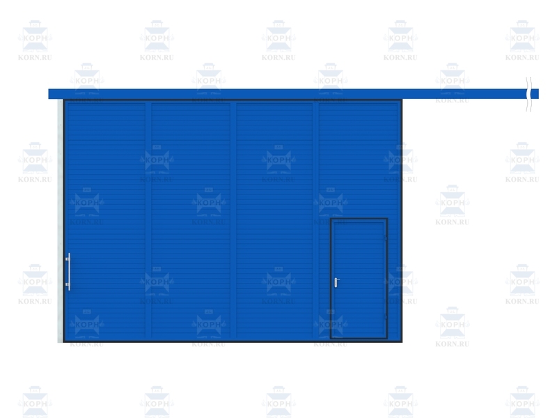 КОРН ВОП-КР-40 Откатные подвесные ворота КОРН ангарные, толщина полотна 40 мм, серия ВО и ВОК